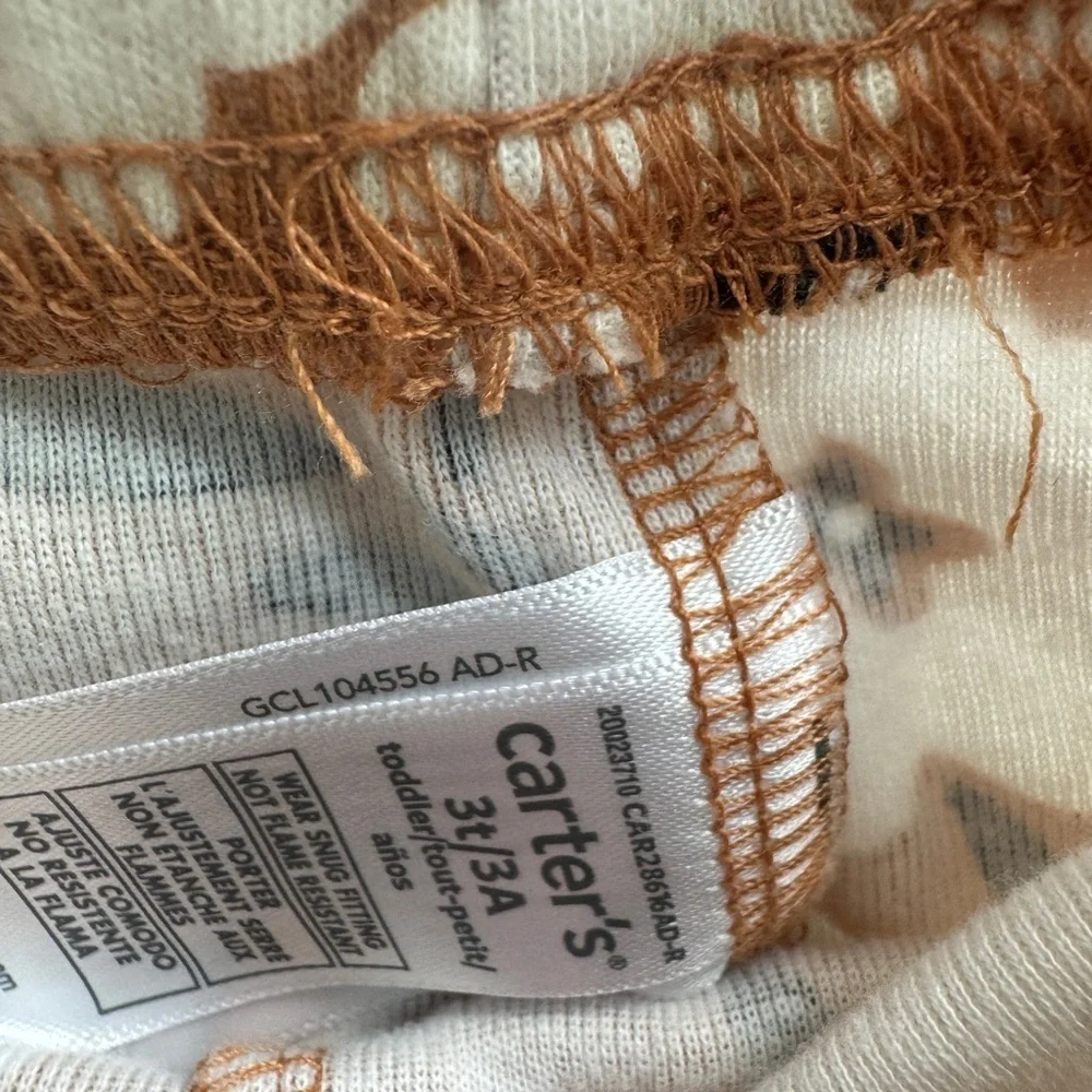 Carter’s 3T Girls Brown & White Floral Pajama Pants Bottoms